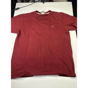 VINTAGE Nike T Shirt Men Large Red Logo Casual Fleece Gray Tag‎ Cotton 90s Y2K